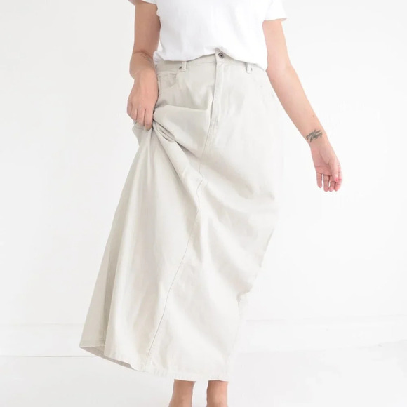 Sonoma Beige 100% Cotton Maxi Skirt Size 12 - Picture 3 of 13